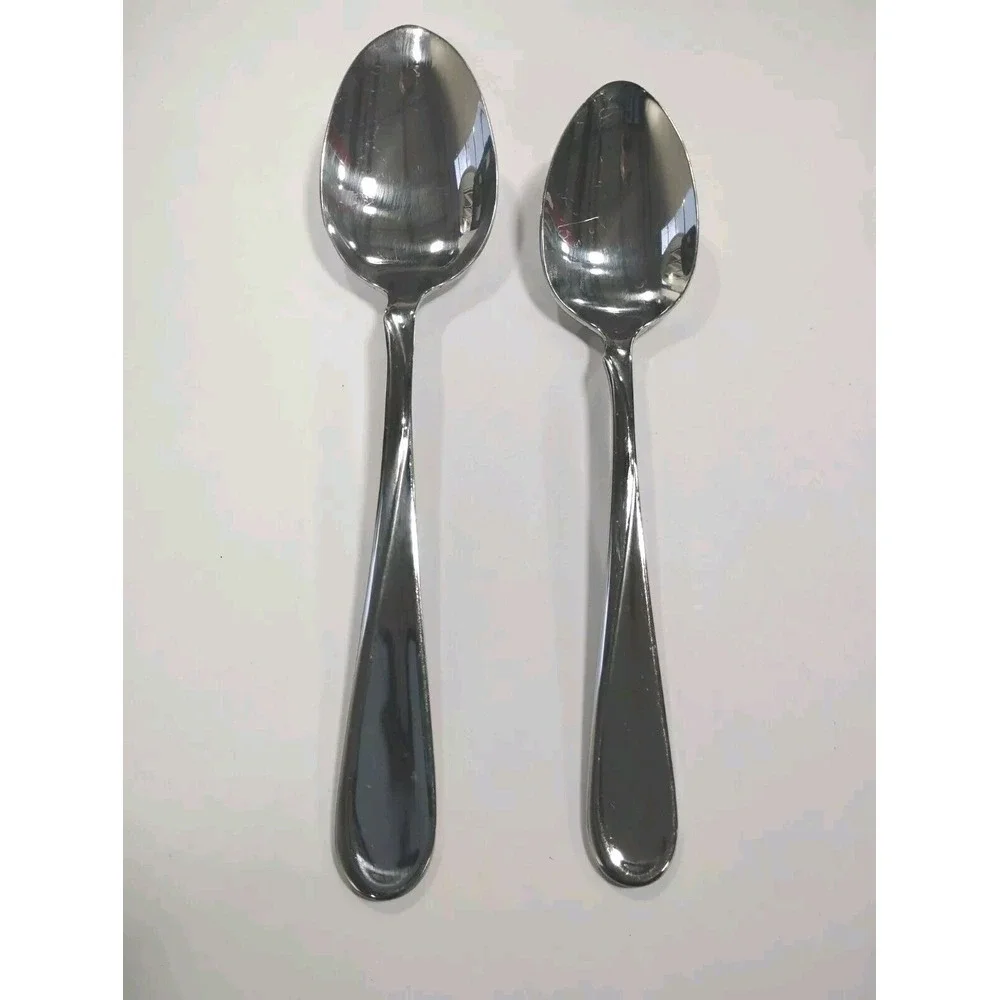 Oneida‎ SATIN FLIGHT Stainless 2 Spoons 1 Tablespoon 1 Teaspoon Flatware